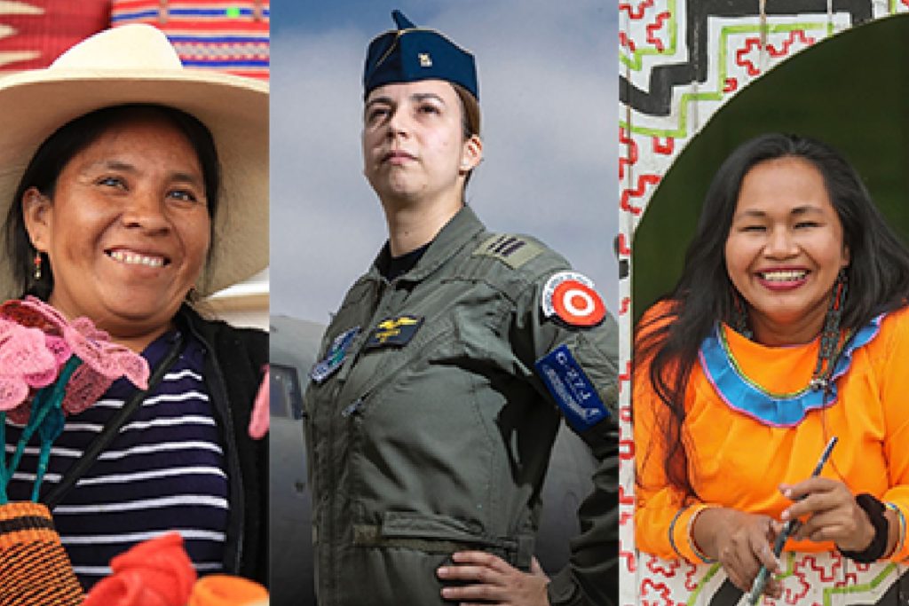 1. Mujer comprando en una tienda, acompañada por un hombre, celebrando el Día de la Mujer en Perú.
2. Mujer en una tienda con un hombre a su lado, en el contexto del Día de la Mujer en Perú.
3. Mujer realiza compras en una tienda, junto a un hombre, en el marco del Día de la Mujer en Perú.